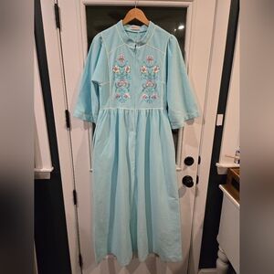 Vassarette Light Blue Embroidered Kids Dress